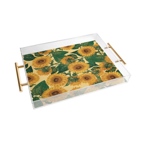 Burcu Korkmazyurek Helianthus Annuus Acrylic Tray