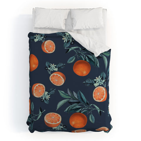 Burcu Korkmazyurek Lemon and Leaf Pattern VI Duvet Cover