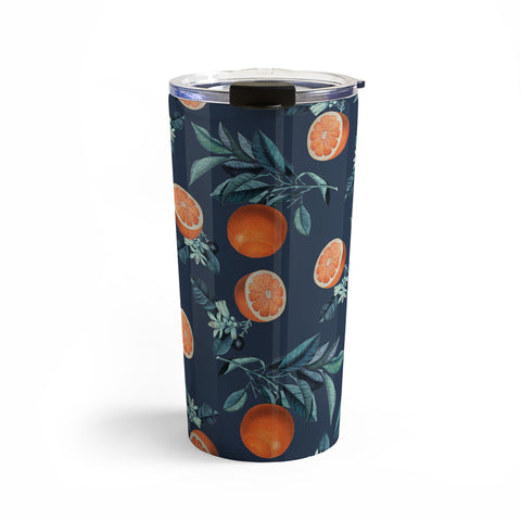 Burcu Korkmazyurek Lemon and Leaf Pattern VI Travel Mug