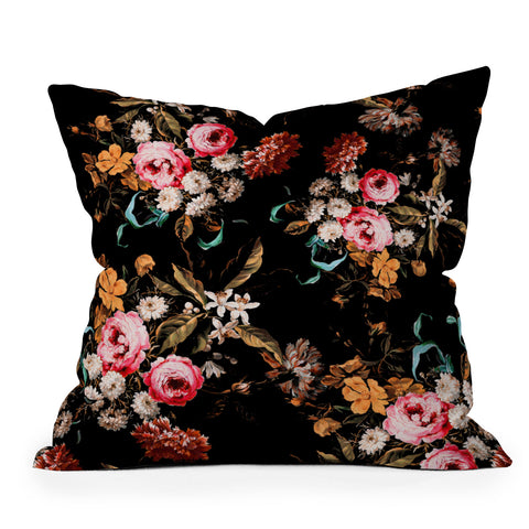 Burcu Korkmazyurek Midnight Garden IV Outdoor Throw Pillow