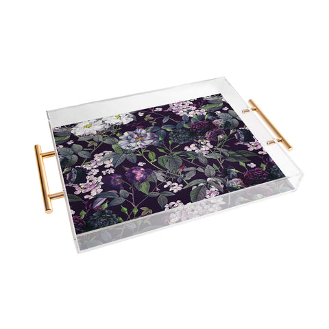 Burcu Korkmazyurek Rose Garden Night II Acrylic Tray