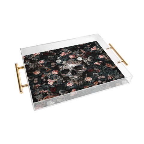Burcu Korkmazyurek Skull and Floral Pattern Acrylic Tray