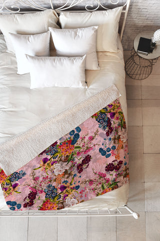 Burcu Korkmazyurek Summer Botanical Garden VIII B Fleece Throw Blanket