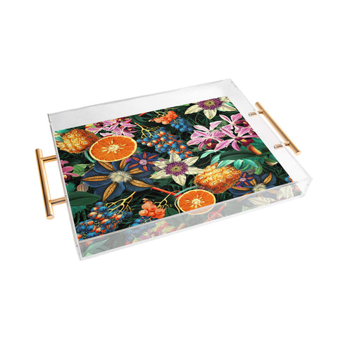 Burcu Korkmazyurek Tropical Orange Garden Acrylic Tray