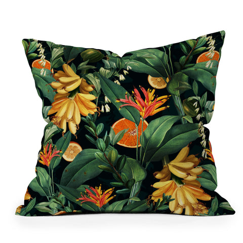 Burcu Korkmazyurek Tropical Orange Garden III Outdoor Throw Pillow