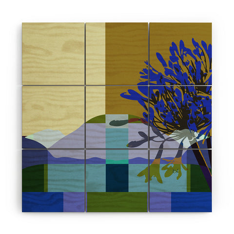 By Brije African Lily of the Nile Wood Wall Mural