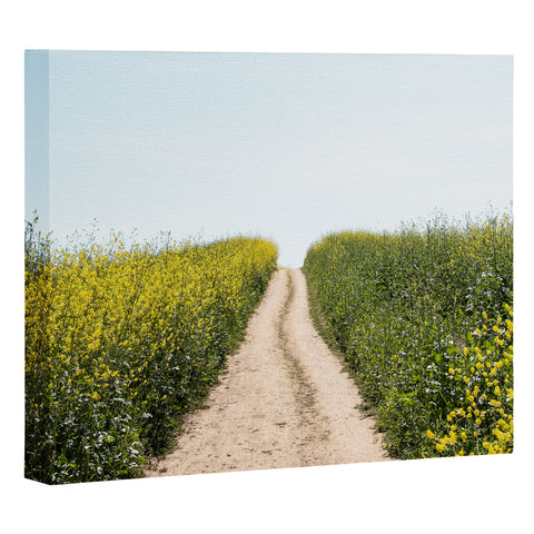 By Brije Black Mustard Flower Field Art Canvas