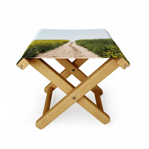 By Brije Black Mustard Flower Field Folding Stool