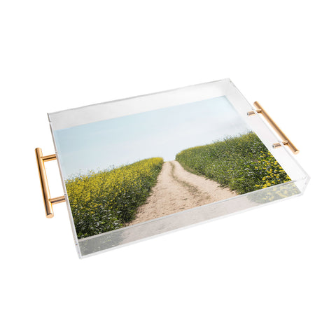By Brije Black Mustard Flower Field Acrylic Tray