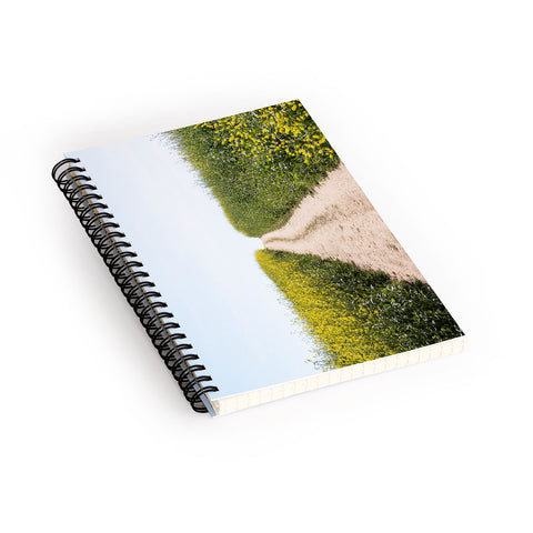 By Brije Black Mustard Flower Field Spiral Notebook