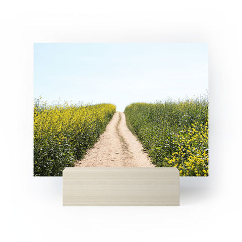 By Brije Black Mustard Flower Field Mini Art Print