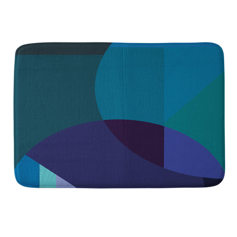By Brije Coastal Nights Blue Abstract Memory Foam Bath Mat