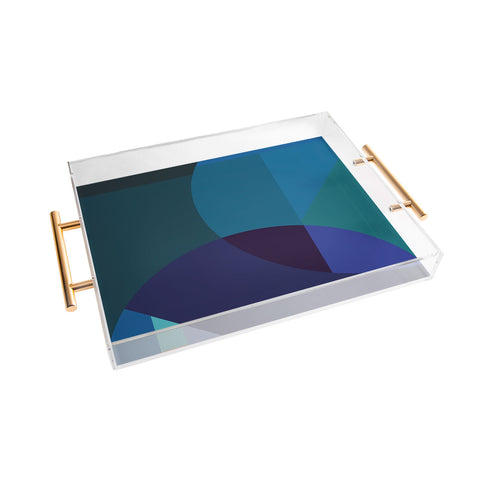 By Brije Coastal Nights Blue Abstract Acrylic Tray