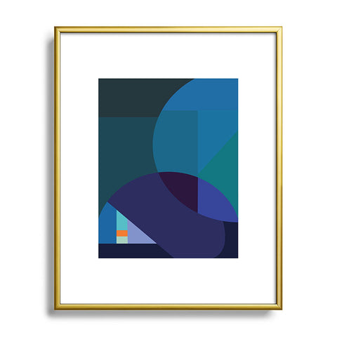 By Brije Coastal Nights Blue Abstract Metal Framed Art Print