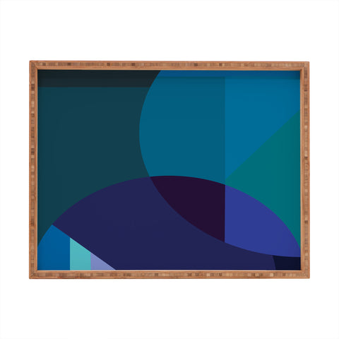 By Brije Coastal Nights Blue Abstract Rectangular Tray