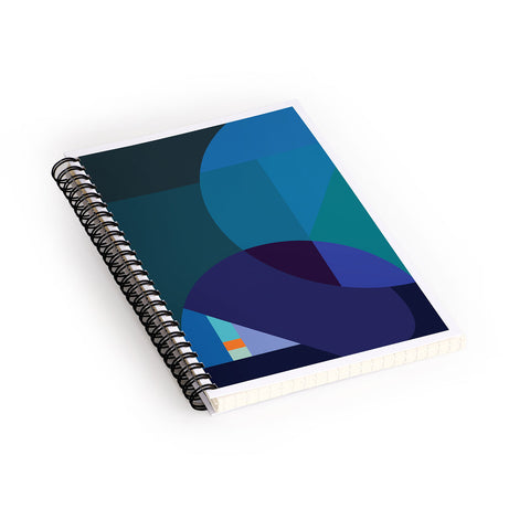 By Brije Coastal Nights Blue Abstract Spiral Notebook