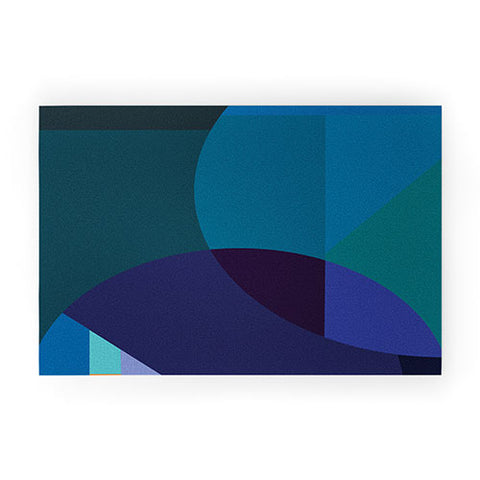 By Brije Coastal Nights Blue Abstract Welcome Mat