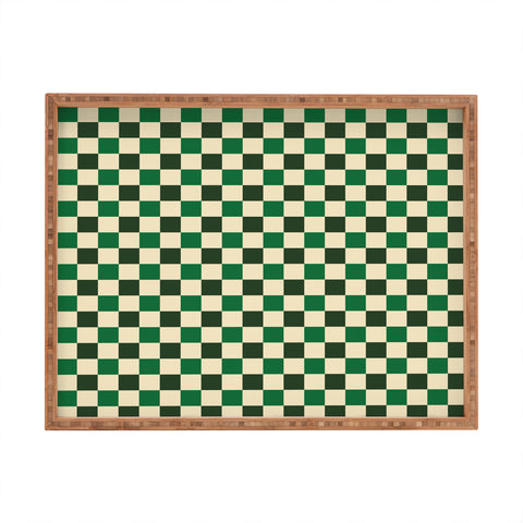 By Brije Green Crossings Gingham Checker Rectangular Tray