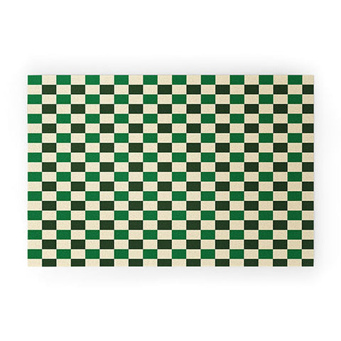 By Brije Green Crossings Gingham Checker Welcome Mat