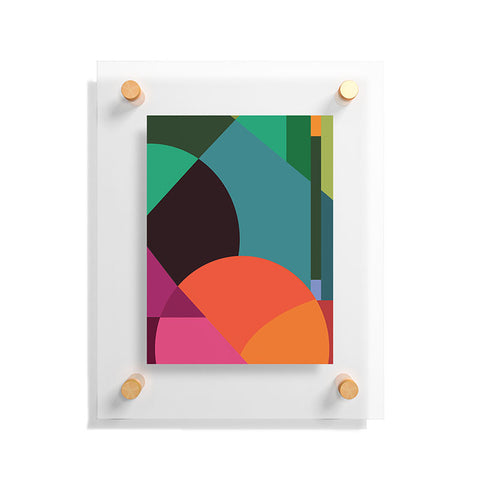By Brije Pink Sunsets Geometric Abstract Floating Acrylic Print