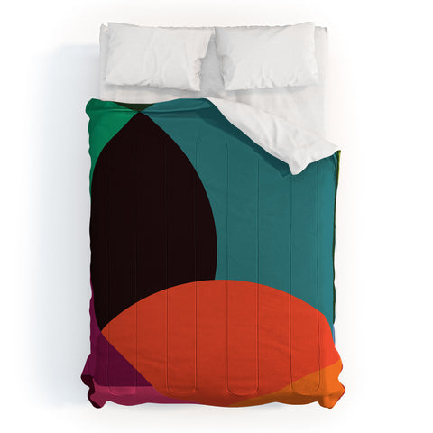 By Brije Pink Sunsets Geometric Abstract Comforter