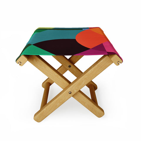 By Brije Pink Sunsets Geometric Abstract Folding Stool