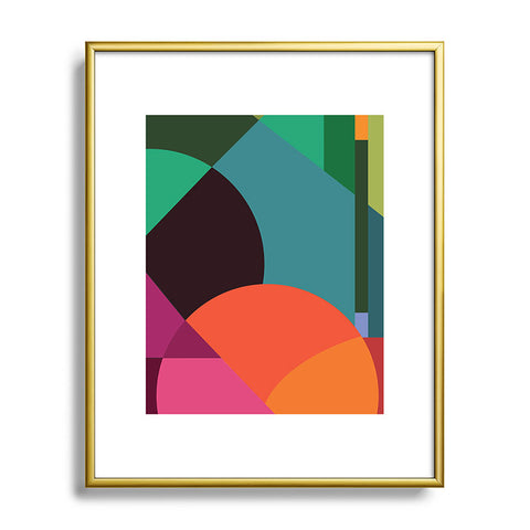 By Brije Pink Sunsets Geometric Abstract Metal Framed Art Print