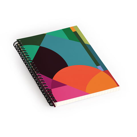By Brije Pink Sunsets Geometric Abstract Spiral Notebook
