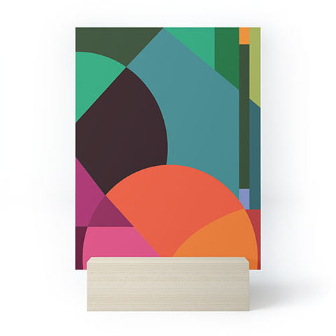 By Brije Pink Sunsets Geometric Abstract Mini Art Print