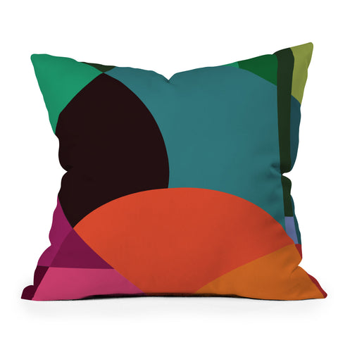 By Brije Pink Sunsets Geometric Abstract Throw Pillow