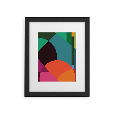 By Brije Pink Sunsets Geometric Abstract Framed Art Print