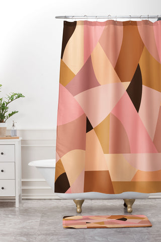 By Brije Pink Terracotta Shower Curtain And Mat
