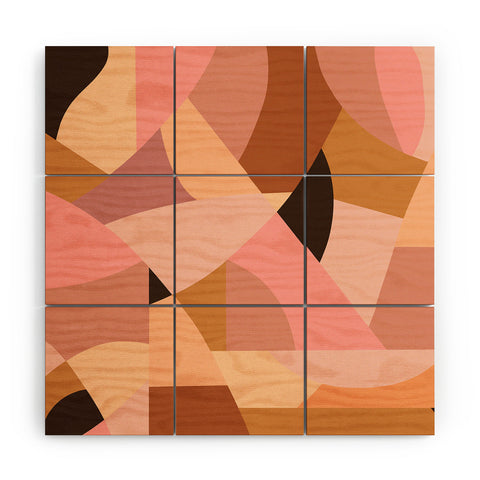 By Brije Pink Terracotta Wood Wall Mural