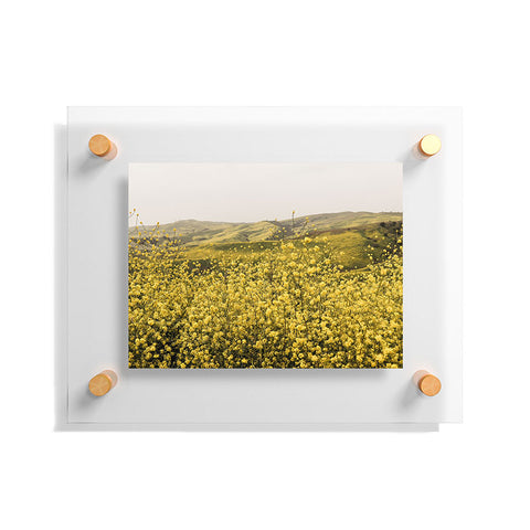 By Brije Spring is Here Yellow Wildflowers Floating Acrylic Print