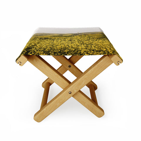 By Brije Spring is Here Yellow Wildflowers Folding Stool