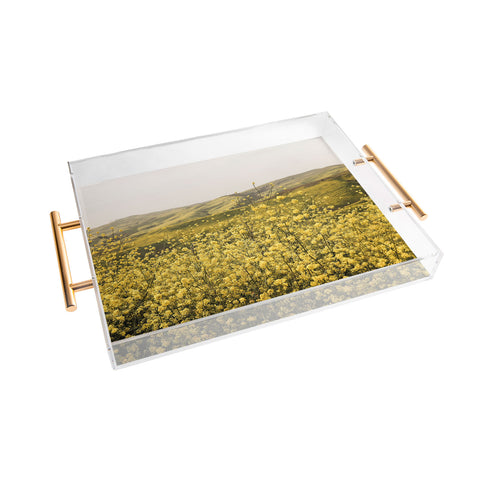 By Brije Spring is Here Yellow Wildflowers Acrylic Tray