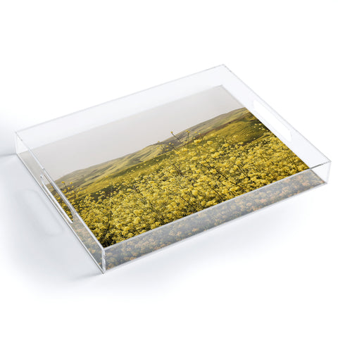 By Brije Spring is Here Yellow Wildflowers Acrylic Tray