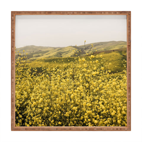 By Brije Spring is Here Yellow Wildflowers Square Tray