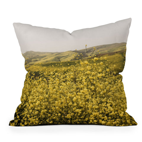 By Brije Spring is Here Yellow Wildflowers Throw Pillow