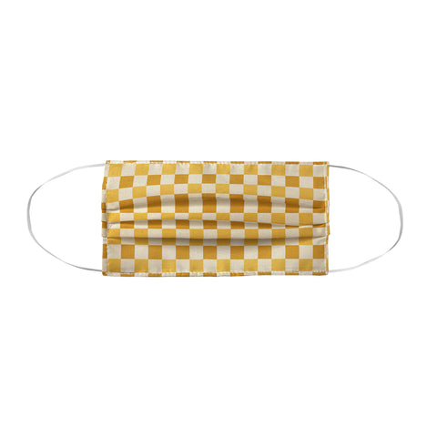 By Brije Yellow Crossings Classic Gingham Checker Face Mask