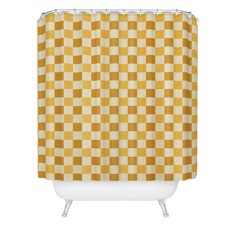 By Brije Yellow Crossings Classic Gingham Checker Shower Curtain