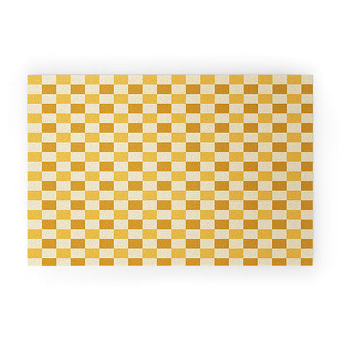 By Brije Yellow Crossings Classic Gingham Checker Welcome Mat