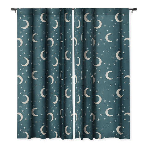 Byre Wilde Goodnight Sky silver moon Blackout Window Curtain