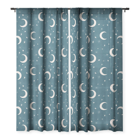 Byre Wilde Goodnight Sky silver moon Sheer Window Curtain