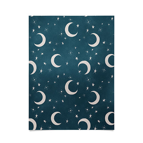 Byre Wilde Goodnight Sky silver moon Poster