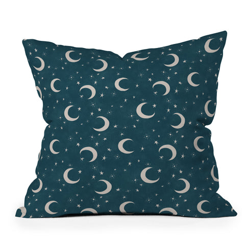Byre Wilde Goodnight Sky silver moon Outdoor Throw Pillow