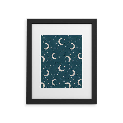 Byre Wilde Goodnight Sky silver moon Framed Art Print