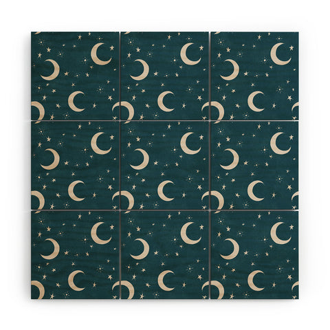 Byre Wilde Goodnight Sky silver moon Wood Wall Mural
