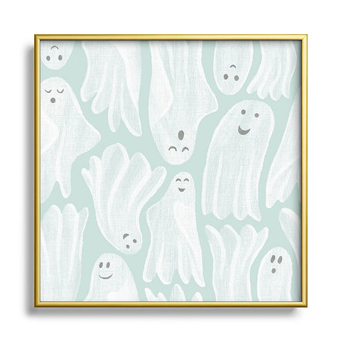 Byre Wilde Gossamer Ghosts soft blue Square Metal Framed Art Print