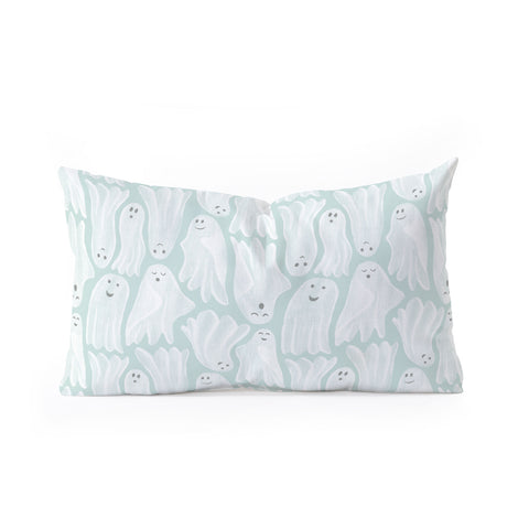 Byre Wilde Gossamer Ghosts soft blue Oblong Throw Pillow